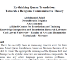 Re-thinking Quran Translation: Towards a Religious Communicative Theory 2020